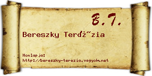 Bereszky Terézia névjegykártya